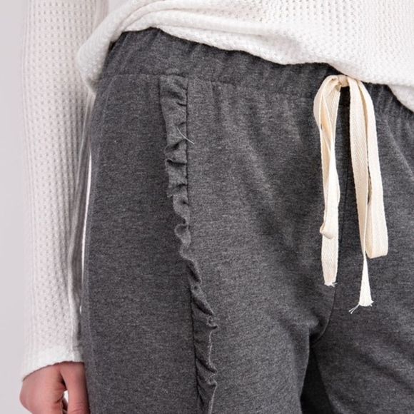 Last 1‼️ French Terry Joggers with Ruffles - Picture 4 of 4